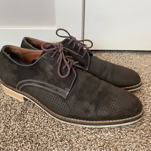 Joes Jeans Shoes Mens 10 Suede Oxford Dress Shoes Brown - Picture 1 of 9